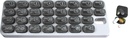Monthly Med Organizer with 31 Daily Removable Pill Pods for Home, Work, Travel, Numbered Pillboxes for Supplements & Vitamins (Grey)