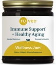 ruved Wellness Jam - Amla Jam with Honey, Chyawanprash for Immune Support & Digestief Gezondheid, Ayurvedische Blend with Amla & Ashwagandha - 10.6 oz Jar (1 telling)