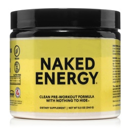 NAKED Energy - Pure Pre Workout Powder voor mannen en vrouwen, Veganist, Unflavored, Healthy Pre Workout - Geen toegevoegde zoetstoffen, kleuren of smaken - 50 porties