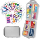 Pillen Organisator met Medicine Labels 161 Labels Travel Daily Pill Container Mini Medication Organizer Storage Pillen Organizer Travel Essentials Pill Case 7 Day (Grey, 1 Pack)