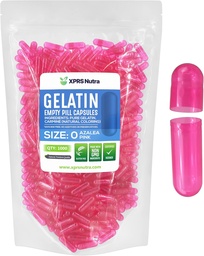 XPRS Nutra Formaat 0 Lege capsules - 1000 Graaf Lege Gelatine Capsules - Pillen DIY Capsule Vulling - Pure Bovine Pill Gel Caps for Do-It-Yourself Supplements (Azalea Pink)