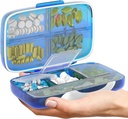 Pillen Organisator Luchtdichte pil Box Grote pil Dispenser Home Reissupplement houder Portable Vitamin Sorter Jumbo Maat 8 Compartiment Luchtdichte Vitamine Container Dagelijkse geneeskunde Reis Essentials