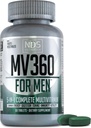 NDS Voeding MV360 voor mannen, 5-in-1 Complete Multivitamine voor mannen met essentiële mannen Vitaminen voor energie, spijsvertering, Toning, Immuun Ondersteuning, en Mens Health & Vitality, 60 tabletten, 30 porties