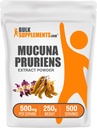 BulkSupplements.com Mucuna Pruriens Extract Powder - Mucuna Pruriens Supplements, Herbal Supplement - Vegan & Gluten Free, 500mg per Serving, 250g (Pack of 1)