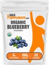 BulkSupplements.com Organic Blueberry Powder - Antioxidant Support, Bluberry Supplement - Vegan & Gluten Free, 3g per Serving, 100g (3,5 oz) (Pack of 1)