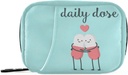 Naanle Cartoon Pillen Hart pil Box 7 Day Case Bag Travel Organizer met rits Draagbaar Weekly Compact Grootte voor vitamine supplement houder Een cartoon rood blauw 4,6 x 3,14 x 1,88 Inch 0,12 kg