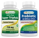 Best Naturals Triphala 750 mg & Probiotic 10 Strains & 30 Miljard CFU