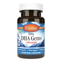 Carlson - Elite DHA Gems, 1000 mg DHA, ondersteunt gezonde hersenfunctie & Vision, 30 zachte gels