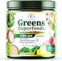 Greens Powder Superfood - Premium Organic Super Greens Juice Powder - Verpakt met Probiotica, Tarwegras, Enzymen, Spirulina, Chlorella voor Digestieve & Gut Health, Smoothie Drink Mix - 28 porties