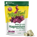 MegaFood Relax + Kalm Magnesium Supplement - Zachte Kauwen met Magnesium Citraat & Malate voor de gezondheid van het hart, spierspanning & More - Vegetarisch - Druivensmaak - 30 Kauwen (15 Serven)