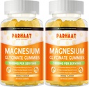 Magnesium Glycinate Gummies 1000mg - Suikervrij Magnesium Kalium Supplement met Vitamine D, B6, CoQ10 voor Kalm Mood & Slaap Ondersteuning - 120 Oranje Gummies 2 Pac