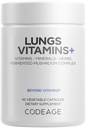 Codeage Longen Vitaminen, A, C, D, E, B6, Milk Thistle Lung Supplement, Zink & Magnesium, Cordyceps, Reishi, Chaga, Poria, Tylophora, Gember, Pepermunt Blad Biologische Herb Reiniging - Non-GMO - 90 Capsules