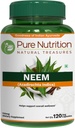 Pure Nutrition Neem Capsules 700mg. (Equivalent tot 2600mg Neem Leaf Powder en Bark Powder) Niet GMO 