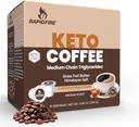 Rapidfire Caramel Macchiato Ketogene High Performance Keto Coffee Pods, Ondersteunt energie & stofwisseling, gewichtsbeheer, Single Serve K Cup, Brown, 16 Tellen