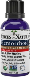 Krachten van de natuur aambei controle extra sterkte, Organische Homeopathische Geneeskunde met heks Hazel, Horse Chestnut, en verzachtende essentiële oliën voor jeuken, zwelling en ongemak, 1.0 FL OZ