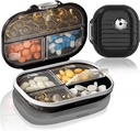 2 Pack Pill Organizer Pill Box 7 Compartments Large Pill Dispenser Home Reissupplement houder luchtdichte vitamine Container Dagelijkse geneeskunde Travel Essentials(Klein + Groot)