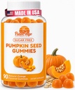 Pompoenzaadolie Gummy's Suikervrije natuurlijk Flavored- Pompoenzaadolie voor haargroei, Bladder, Urine Tract Ondersteuning, Jonge huid Supplement - Vegan, Halal Pompoenzaad Extract- 90 Tellen