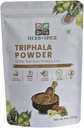 Triphala Powder Non GMO, Glutenvrij, 100% Rauw, Gebronzen uit India, Kruidenformule van Amla, Haritaki, Bibhitaki, Verpakt in hersluitbare Zip Lock Pouch (227 Gram)