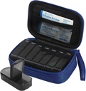 Weekly PU lederen pil Bag Organisator Case 2 keer per dag, AM PM Daily Pill Box te houden vitamine, visolie, supplementen en geneeskunde (blauw)
