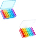 ASprink Pil Box 3 keer per dag, Weekly Pill Organizer 3 keer per dag - Daily Pill Box 7 Day Medicine Organizer, (Blauw en wit)