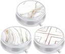 3 Pack pil Box, kleine pil geval voor portemonnee & Pocket, schattig reizen geneeskunde Organisator, draagbare geneeskunde container houder om vitamines vast te houden, medicijnen, visolie & supplement, witte marmer