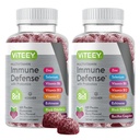 Viteey Multivitamine Gummies 8 in 1 Immuun Ondersteuning Supplement met Probiotica - Immuun Boosters voor volwassenen & tieners - Vegetarisch, Gelatine Vrij, GGO Gratis - Kauwbare Berry Flavored Pectin Immuun Defense