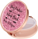 Rouidr Pill Box, 3 Compartiment Medicine Pill Case, Small Metal Travel Medicine Box for Purse & Pocket, Rose Gold, Hard werken