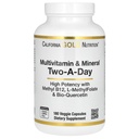 California Gold Nutrition Multivitamine en Minerale met Methyl B12, Vitamine C, L-methylfolaat en Bio-Quercetin, Two-A-Day, 180 Veggie Capsules