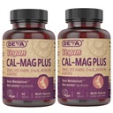 DEVA Vegan Calcium Magnesium Supplement 2-Pack, Plus Zink, Vitaminen C, D & K, Boron, 90 tabletten Elk