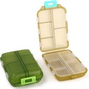 2PCS schattige pil Organizer, Travel Pill Box, kleine pil geval Container, Medicine Organizer voor Purse, met 10 afdelingen voor verschillende geneesmiddelen