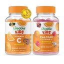 Levensvatbare vitamine C Kids + Calcium met vitamine D Kids, Gummies Bundle - Grote Proeverij, Vitamine Supplement, Glutenvrij, GGO-vrij, Kauwgom