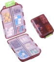 1Pack Travel Pill Organizer - 10 Compartments Pill Case, Compacte en draagbare pil Box, Perfect voor On-The-Go opslag, Pill Holder voor Purse Bruin