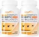 Probiotics for Women & Men, 300 Billion CFU 11 Strains + Organic Herbal & Digestive Enzymes, Probiotic for Digestive Health, Gas & Bloating, Immune, Gut Health for Women & Men, Shelf Stable, 120 Caps