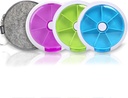 Pill Cases Weekly INVODA Pill Organizer 7 Dag 3 Times Medicine Pill Dispenser Push Knop Draaien Pill Planner met 7 Compartments (4PCS + Bag)