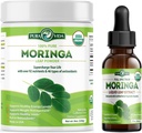 Moringa Powder Organic Single Origin (8 oz) en Moringa Leaf Extract Drops (2 fl oz)