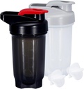 Shaker Bottle Protein Shakes Cup 10 Ounce Shaker Bottle met Whisk Balls, Protein Shake Bottle Set voor eiwitmixen, Shakers voor eiwitshakes, Shaker Cup, Proteine Shaker, Black+Grey, 2PCS