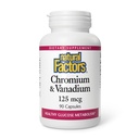 Natuurlijke factoren, Chroom & Vanadium 125 mcg, Ondersteunt Gezond Metabolisme, 90 capsules