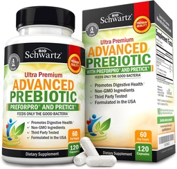 Geavanceerde prebiotica voor de spijsvertering gezondheid - snelle acting Gut Health Supplement met klinisch gevalideerde prebiotica voor vrouwen & mannen voor gezonde Gut Flora Bloating & Immune Support - 2 maand aanbod