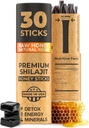 NATUURLIJKE SHILAJIT Honing Sticks - Shilajit Hars met ruwe honing, fulvinezuur en sporenmineralen, plantaardige voedingsstoffen voor energie, Immuun Ondersteuning & vitaliteit - 30 Shilajit Sticks