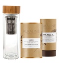 Alkaline Herb Shop Gezonde Lung Bundle - Sea Moss & Bladderwrack Supplement, Lung Tea Supplement (Happy Lung Thee) en Dubbelwandig glas Drink Roestvrij staal Thee Infuser Waterfles Bamboe 17 oz