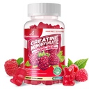 Creatine Monohydraat Gummies Complex 6400 mg voor mannen en vrouwen - Geavanceerde formule W/L-Taurine + Vitamine B12, Suikervrije Kauwbare Supplement,90 Raspberry Gummies