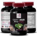 Gray Hair Supplement - GRAY HAIR REVERSE - hair revitalization, intense hair color, natural shine, dynamic color, renewed hair appearance, hair glow, fresh vibrancy, color re-energizer 1Bot 60Caps