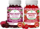 Lunakai Beetwortel en Vrouwen Multivitamine Gummies Bundel 100% Dagelijkse Waarde van 16 Essentiële Vitaminen en Mineralen (Vitaminen A,B,C,D,E)