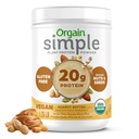 Orgain Organic Simple Vegan Protein Powder, Peanut Butter - 20g Plant Based Protein, With less Ingredients, No Artificial Sweteners, Gluten Free, No Dairy or Lactose, 1.25 lb (Packaging May Vary)
