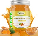 15OZ Natural Wildcrafted Raw Sea Moss Gel for Immune Support, Healthy Digestie, Thyroid Support Wildsrafted Gold Sea Moss Gel Rijk aan mineralen, eiwitten en vitaminen, Kurkuma smaak