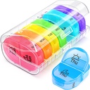 AOVON Pill Box 2 keer per dag, Weekly Pill Organizer AM PM met 7 Daily Pocket Case om vitamine, medicijnen, medicijnen, en supplement vast te houden