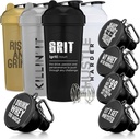 GOMOYO Fitness Bundle - 4-pack Shaker flessen met agitator + 5-pack eiwit Funnels met karabijnmachine, BPA-vrije en afwasmachine veilig