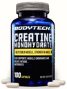 BODYTECH Creatine Monohydraat Capsules een gemicroniseerde een ondersteunt spierkracht, massa en endurance (100 capsules)