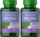 Puritan's Pride Aloë Vera Extract 25mg (5000mg Equivalent) Softgels, 200 Telling (Packaging May Vary) (Pack of 2)