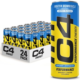 C4 Energie Drink 12oz (verpakking van 24) - Bevroren Bombsicle - Suiker Gratis pre-workout prestaties drank met geen kunstmatige kleuren of kleurstoffen